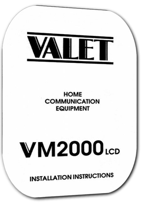 Valet VM2000 Intercom system Installation Manual